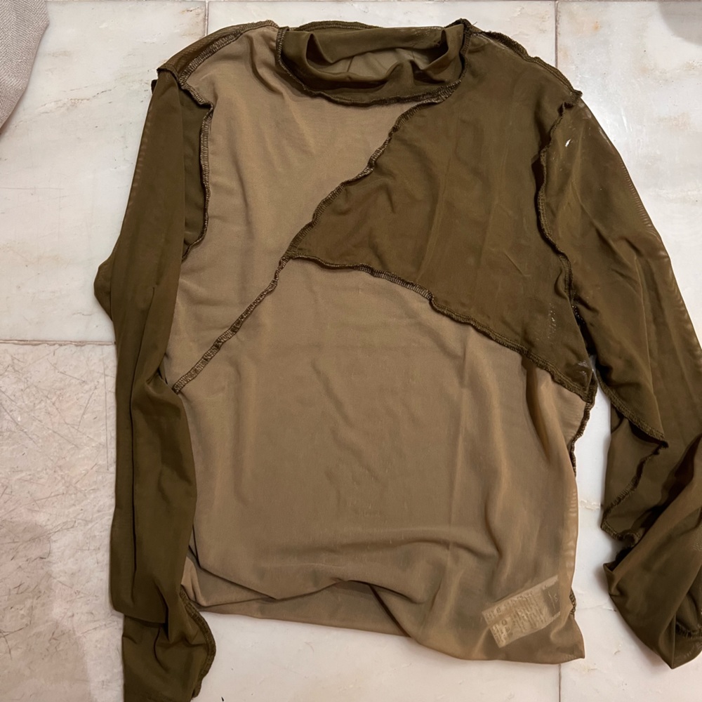 Green see through shirt